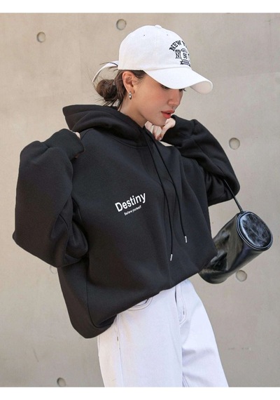 Altamira Unisex Destiny Baskılı Oversize Kapşonlu Sweatshirt 001