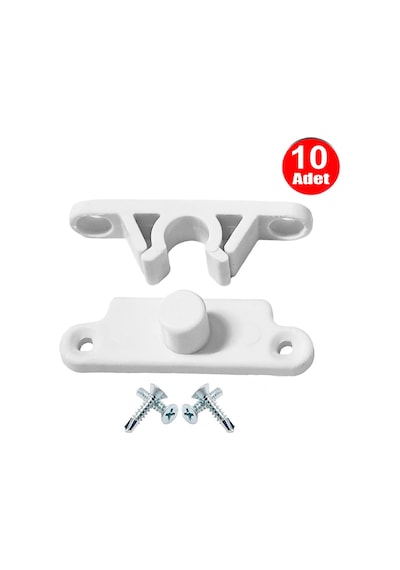 Pvc Kapı Pencere Sineklik Beyaz Plastik Çıt Çıt Kilit Menteşe Büyük Boy 5cm -10 Adet