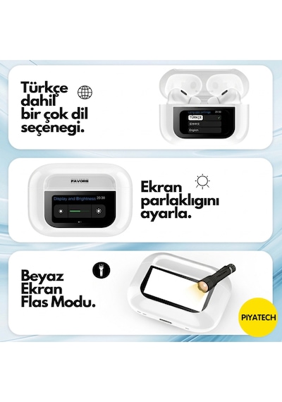 Piyatech Air Pro 2 Bluetooth 5.0 Dokunmatik Ekranlı Kulak İçi Kulaklık