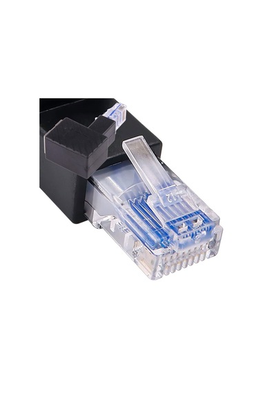 90 Derece Rj45 Erkek - Dişi Adaptör Dirsek Konnektörü Aşağı Açılı