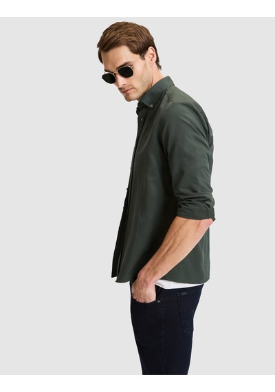 Pierre Cardin Koyu Haki Slim Fit Uzun Kollu Gömlek 50325365-vr111