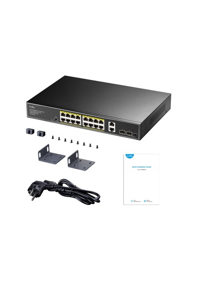 Cudy Gs1018ps2 - 16-port Gigabit Poe+ Switch With 2 Uplink Gigabit Ports And 2 Gigabit Sfp Slots 200