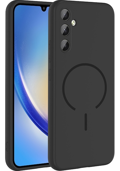 Thegencoo Samsung Uyumlu Galaxy A24 Kılıf M-safe Şarj Özellikli Tgco Meta Kapak - Siyah