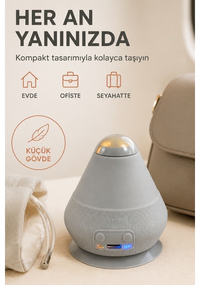 Akupunktur Noktası Masaj Cihazı - Taşınabilir Isıtmalı Bel Boyun Sırt Vücut Titreşimli Mini Masaj Aleti Gri