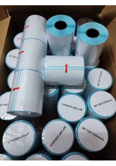 Barkod Etiket Sticker 80x100 Mm Lamine Termal Etiket 1 Rulo 220 Tam Adet Etikettir 1