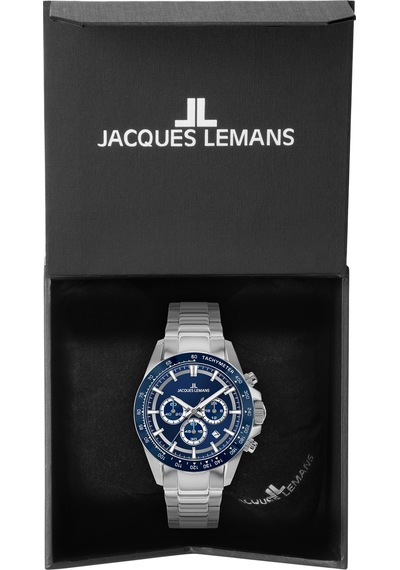 Jacques Lemans 1-2207c Lıverpool Chronograph Erkek Kol Saati Gümüş - Mavi