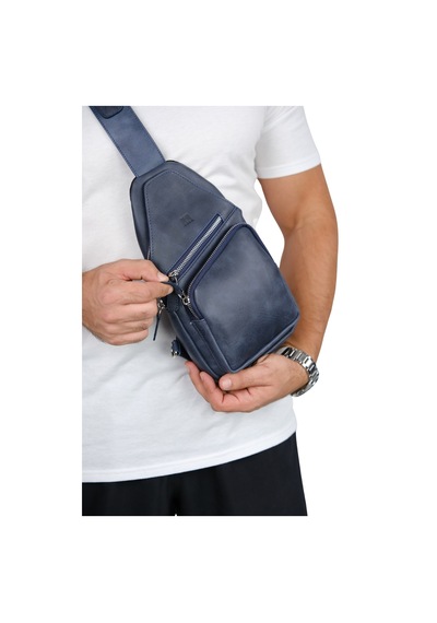 Mft Leather Hakiki Deri Unisex Çapraz Çanta Baggy 6981 Tiguan Lacivert