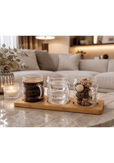 3 Lü Cam Kahve Bardağı Seti Bambu Standlı, Modern Tasarım Kulplu Şeffaf Cam Bardak, Türk Kahvesi Espresso Sunumluk İkramlık Seti, Dekoratif Servis Tepsili Kahve Sunum Seti Çok Renkli 3 Lü Cam Kahve Bardağı Seti Bambu Standlı, Modern Tasarım Kulplu Şeffaf Cam Bardak, Türk Kahvesi Espresso Sunumluk İkramlık Seti, Dekoratif Servis Tepsili Kahve Sunum Seti Çok Renkli