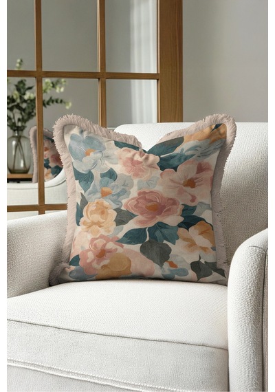 Çiçek Tasarımlı Vintage Floral Saçaklı Yastık Kılıfı - Botanik Pudra Vizon Püsküllü Kırlent Kılıfı Puslu Sahil Serenat Çiçek Tasarımlı Vintage Floral Saçaklı Yastık Kılıfı - Botanik Pudra Vizon Püsküllü Kırlent Kılıfı Puslu Sahil Serenat