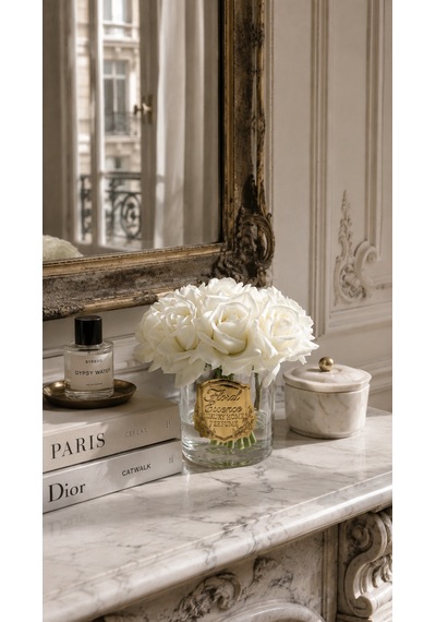 Scented Roses Ivory Bloom 9 Lu Beyaz Gül