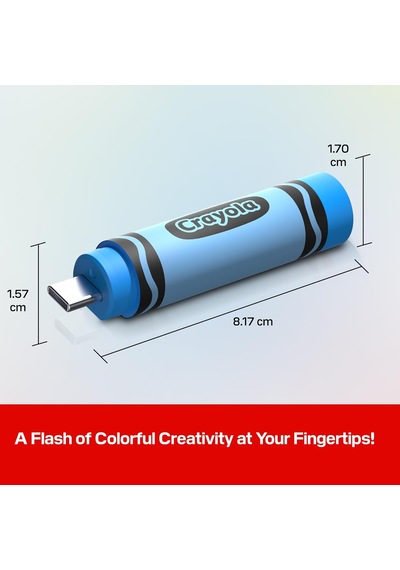 Sandisk 128gb Crayola Usb-c Flash Sürücü, Gök Mavisi - 300mb/s'ye