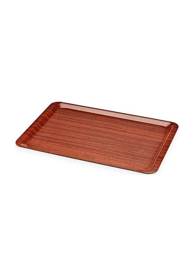 ErkoPlas ERKO0254 Verzalit Servis Tepsisi-37X53 cm-kaymaz yüzeyli-ahşap desenli 10 Adet