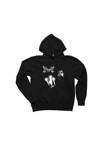 Mayhem Live in Leipzig Siyah Fermuarlı Kapşonlu Sweatshirt Siyah