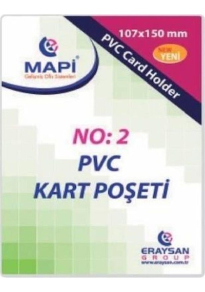 Mapi Pvc Dikey Kart Poşeti No:2 107x150 Mm 100 Lü 1 Paket 100 Adet