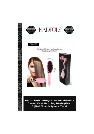 Delux Serisi Bireysel Bakım Güzellik Gereci Fast Hair Saç Düzleştirici Dijital Ekranlı İyonik Tarak