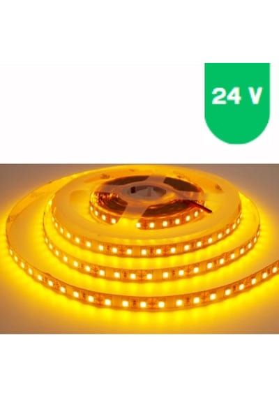24 Volt 5050 Smd Amber Sarı Dış Mekan 60 Ledli 5 Metre Şerit Led