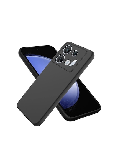 Infinix Gt 10 Pro Uyumlu Silikon Kılıf - Pastel Renk Tonu Kamera Korumalı Esnek Kapak - Siyah Siyah