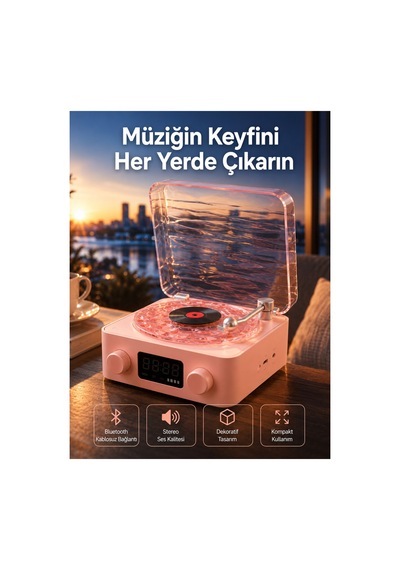 Retro Kristal Netliğinde Ses Gece Işıklı Retro Bluetooth Hoparlör Yeni Nesil Çok Renkli