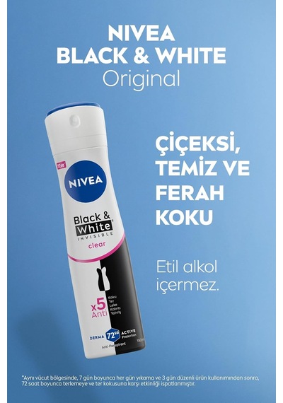 Kadın Sprey Deodorant Black&white Invisible Clear 150ml Ve Creme Soft Duş Jeli 750ml, Lif Hediyeli Diğer
