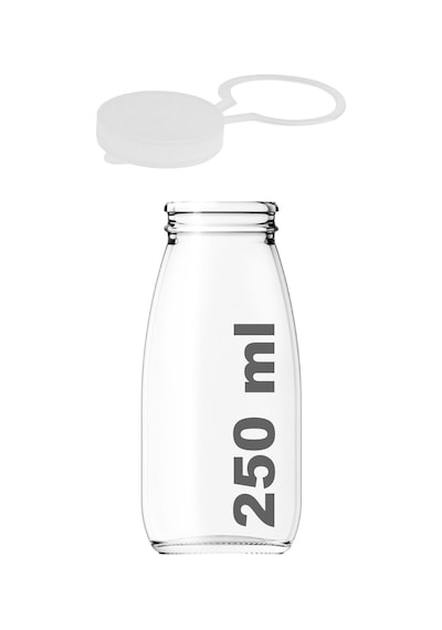 Afracam Süt Ayran Şişesi Şeffaf 250 Ml Kapaklı Cam Şişe 12 Adet
