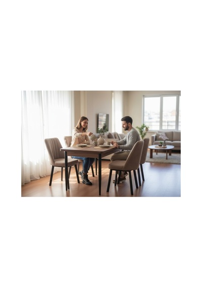 Efe Mobilya T-6028 Kemençe 70x120 Mdf Kare Gold Cappuccino Sandalye 4 Kişilik Mutfak Masası Takımı Efe Mobilya T-6028 Kemençe 70x120 Mdf Kare Gold Cappuccino Sandalye 4 Kişilik Mutfak Masası Takımı