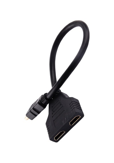 Hdmı Dağıtıcı Kablo 1080p Hdmı Konnektörü Tek Hdmı'ı İki Hdmı Çevirme Girişi Adaptör Aleti