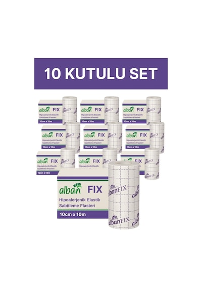Fix Elastik Sabitleme Bandı 10cm X 10m, 10 Kutulu Set. Elastik Non-woven Medikal Flaster
