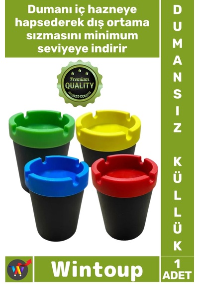 Küllük Araç İçi Koku Önleyici Taşınabilir Kapaklı Yanmaz Ev Ofis Araba Şık Dumansız Kova Küllük