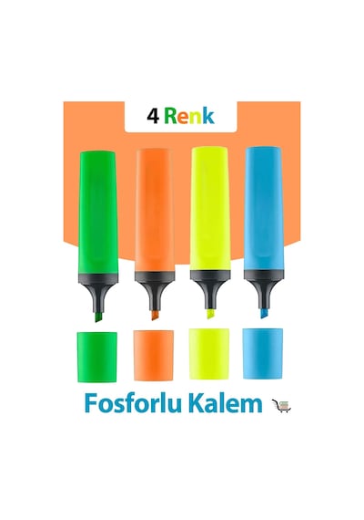 Sarı-mavi-turuncu-yeşil Fosforlu Kalem Diğer