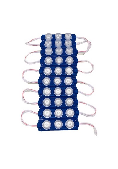 Parmak Lamba 3 Ledli Mavi 12V 10 Lu  Set