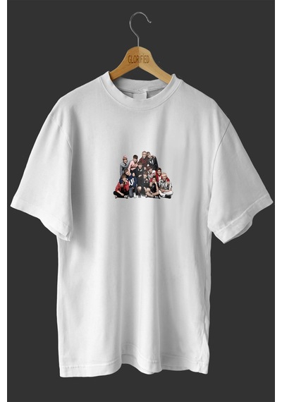 Noıssey -wed Past Now Future Baskılı Oversize T-shirt Tişört Sokak Tarzı Beyaz