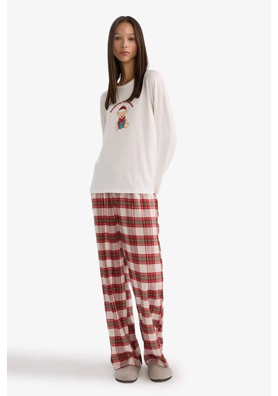 Defacto Regular Fit Uzun Boy Flanel Kareli Pijama Altı-fall İn Love F3673ax25wnbr196 Bordo-br196