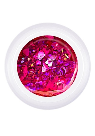 Nail Art Tasarım Jel Galaxy Hearts 5 Gr Pembe Işıltılı Nail Art Jeli Kırmızı