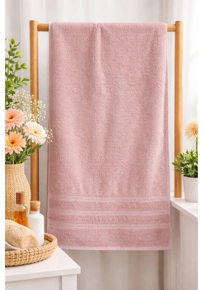 100% Pamuk 50 Cm X 90 Cm Armürlü Havlu Koyu Pembe