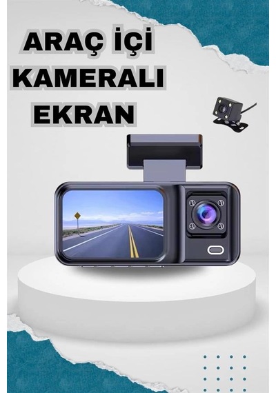 Mey İthalat Ön Ve Arka Kameralı 2 İnç 1080p Full Hd Dvr Araç İçi Ekran