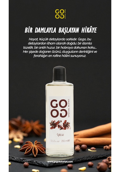 Gogo Spice Kolonya 250ml Cam Şişe
