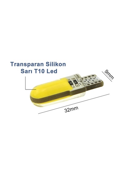 T10 Silikon Sarı Led Dc 12V Araba Aydınlatma Ampul Yan Park Lamba
