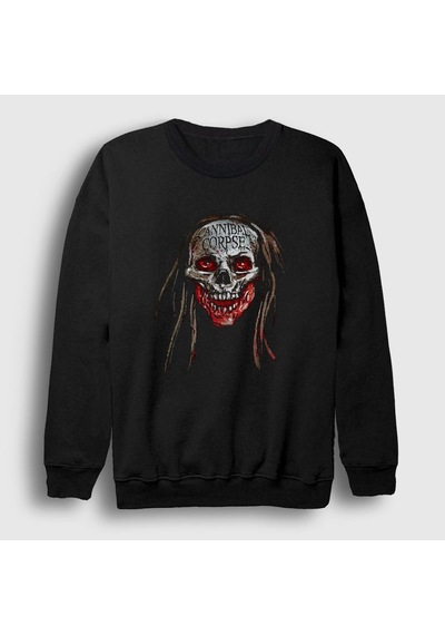 Presmono Unisex Skull Cannibal Corpse Sweatshirt Siyah