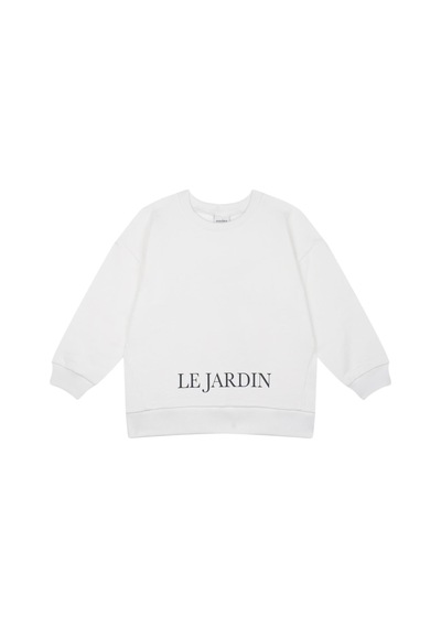 Antebies Organik Beyaz Kuş Baskılı Uzun Kollu Manşetli Kız Çocuk Sweatshirt