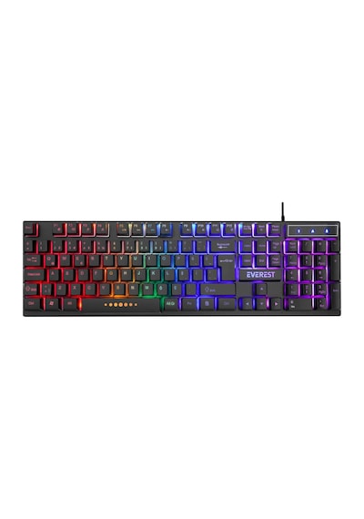 Klavye Oyuncu Gaming Rgb Rainbow Membrane Everest Kb-24 Siyah