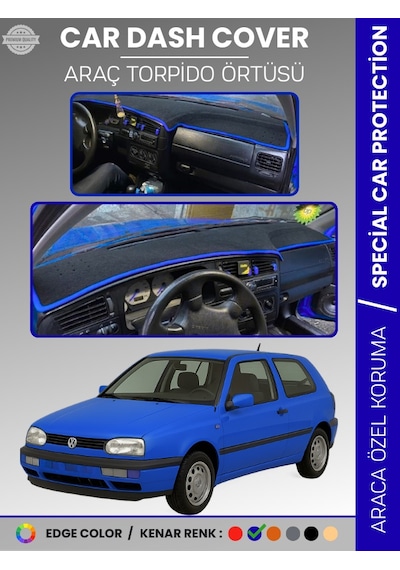 Volkswagen Golf 3 1991-1997 Torpido Örtüsü Ön Göğüs Koruma Tam Uyum Çatlamayı Önler - 876 Stiloto