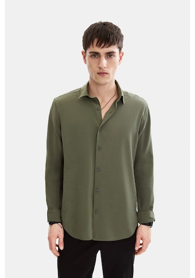 Backandbond Yeşil Normal Yaka Comfort Fit Casual Gömlek
