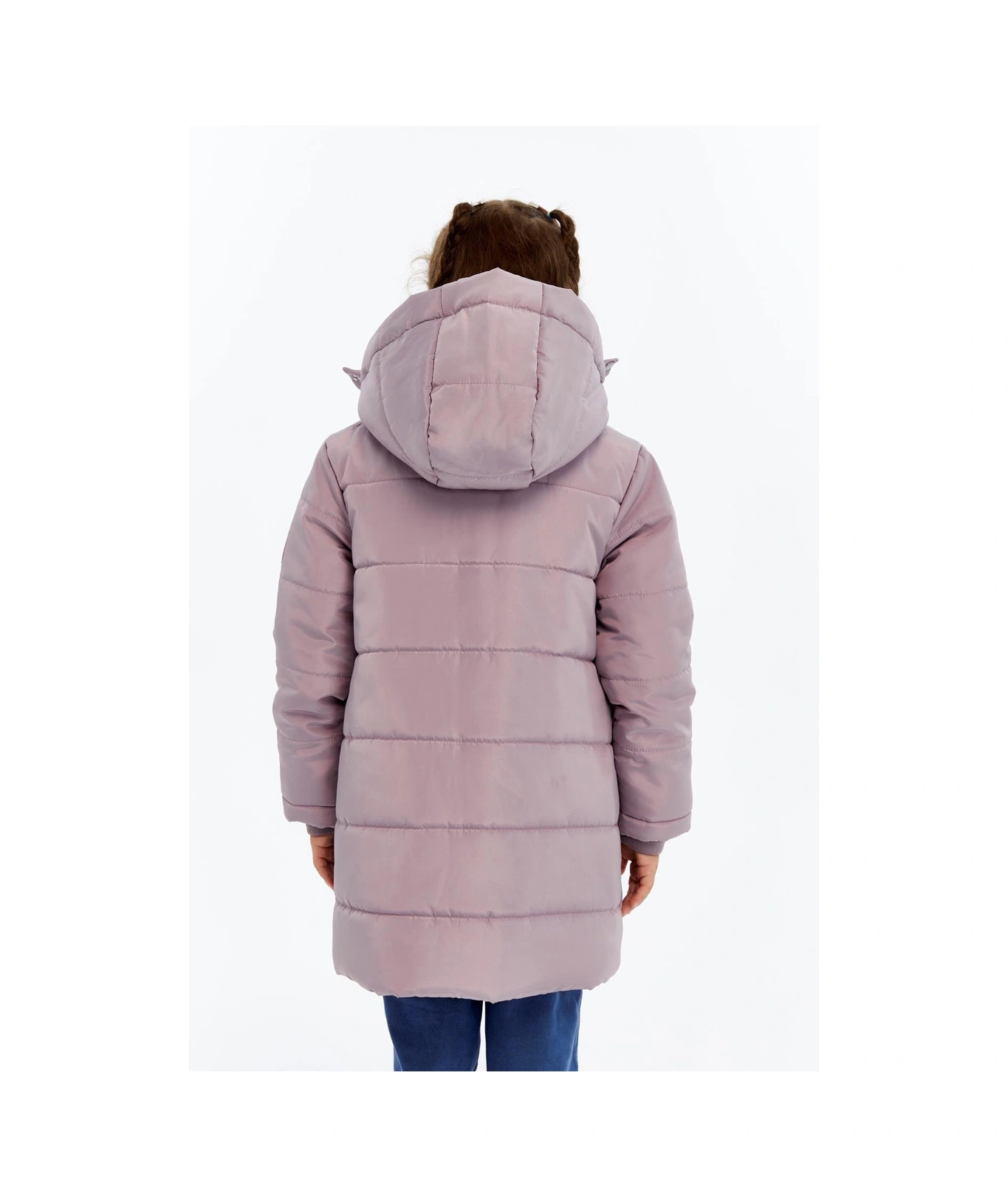 Benitto Kids Kapüşonlu Kışlık Ponpon Detaylı Kız Çocuk Kaban 51354 Mor