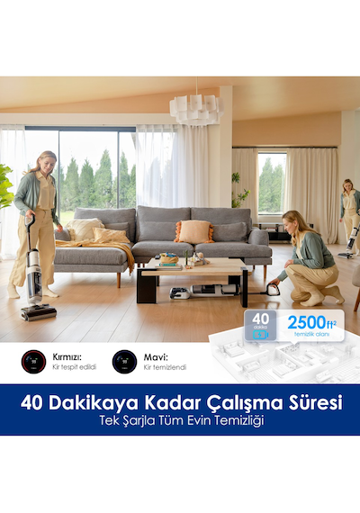 Tineco Floor One S6 Stretch Pro Kablosuz Akıllı Islak Kuru Süpürge