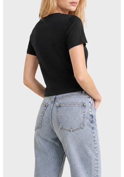 Calvin Klein Ss Classıc Resort Fo, Ub1 Kadın Siyah T-shirt