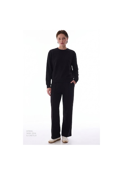Penti Siyah Modal Bisiklet Yaka Oversize Sweatshirt