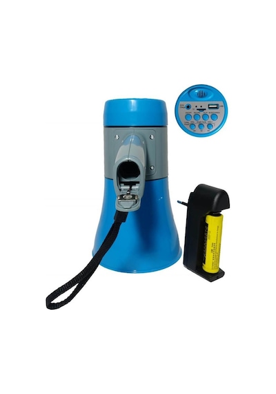 Lastvoice Mgf-50 Usb Şarjlı El Megafon 50 W Kayıt Usb Siren - Şarj Aleti İçerisinde