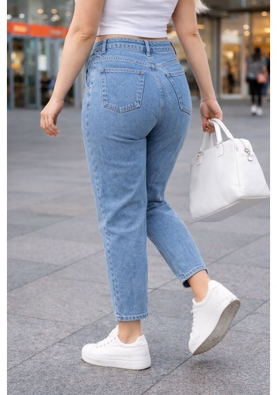 Cedy Denim Mom Fit Jean Büyük Beden Yüksek Bel Carrot Kesim Dar Paça Pileli Esnek Kot Pantolon C600 Kar Yıkama-600 Cedy Denim Mom Fit Jean Büyük Beden Yüksek Bel Carrot Kesim Dar Paça Pileli Esnek Kot Pantolon C600 Kar Yıkama-600
