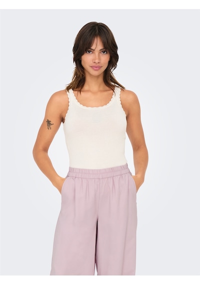 Only Onlgemma Sl U-neck Knt Noos Kadın Beyaz Kazak - 15314659 Beyaz