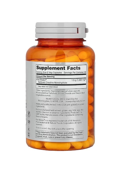 Now Foods Sports Kre-alkalyn Creatine Monohydrate Energy Production 120 Veg Caps